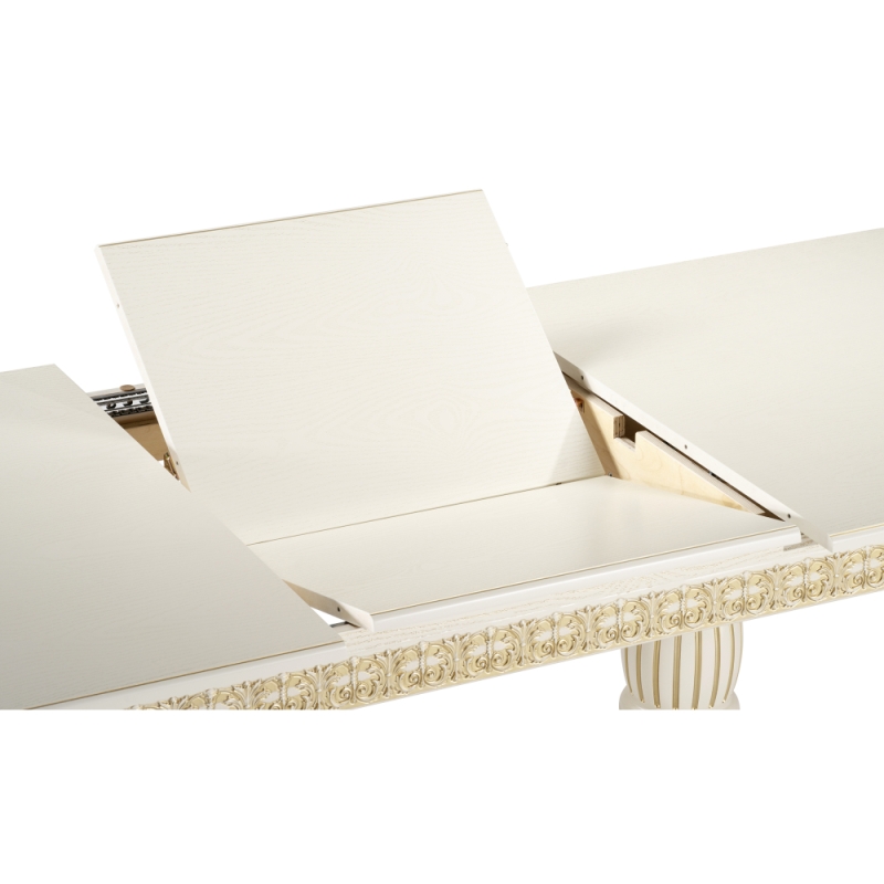 Деревянный стол Морнит 180(240)х100х76 слоновая кость / золото