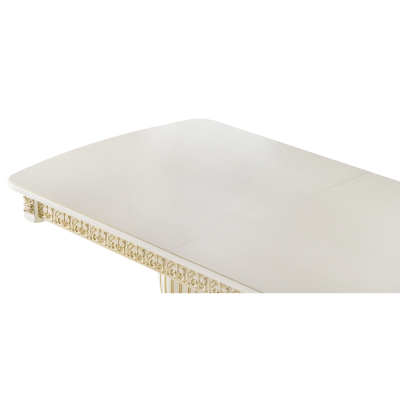 Деревянный стол Морнит 180(240)х100х76 слоновая кость / золото