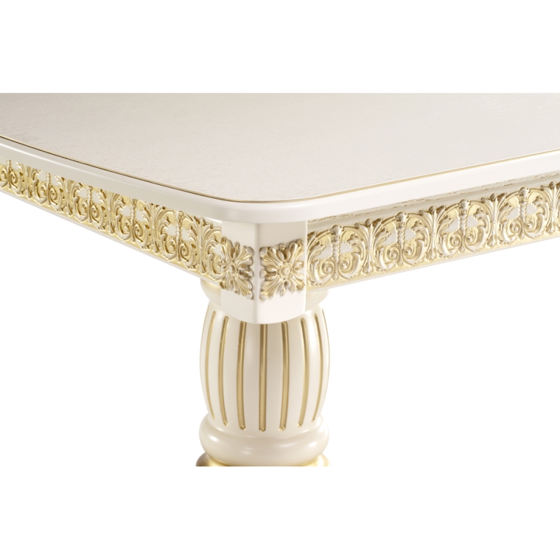 Деревянный стол Морнит 180(240)х100х76 слоновая кость / золото