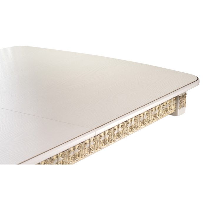 Деревянный стол Морнит 180(240)х100х76 слоновая кость / золото