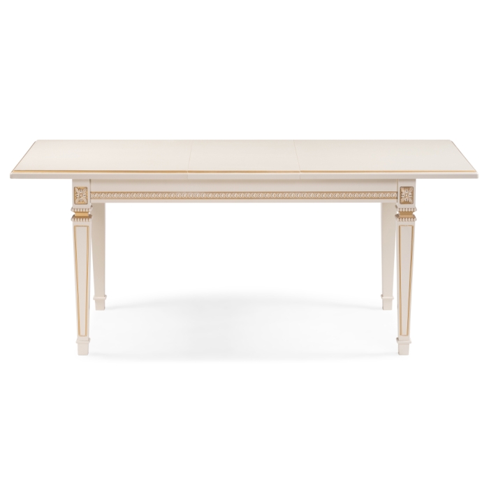 Деревянный стол Паветти 140(184)х85х77 слоновая кость / золото