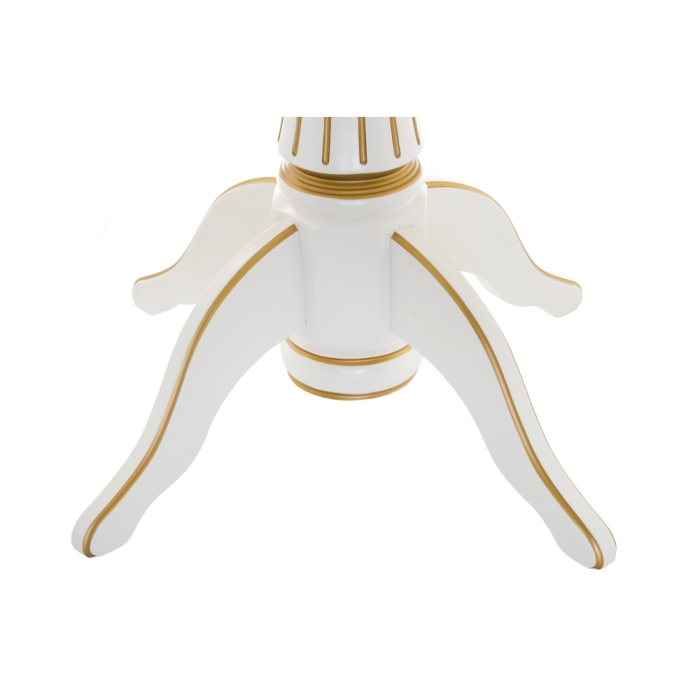 Деревянный стол Павия 100(130)х100х79 молочный с золотой патиной