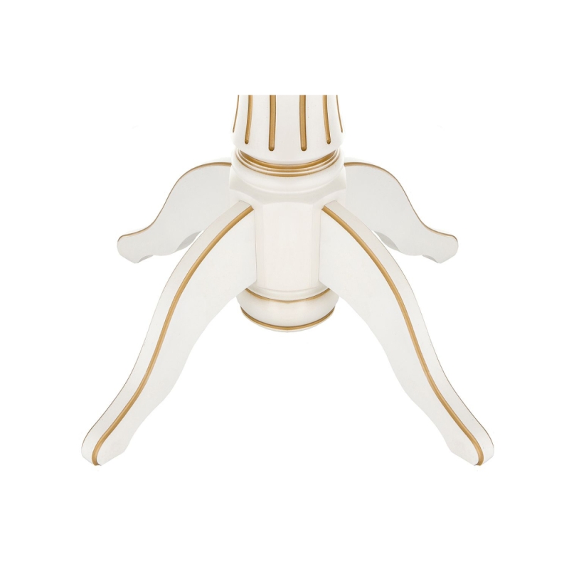 Деревянный стол Павия 90(120)х90х80 молочный с золотой патиной