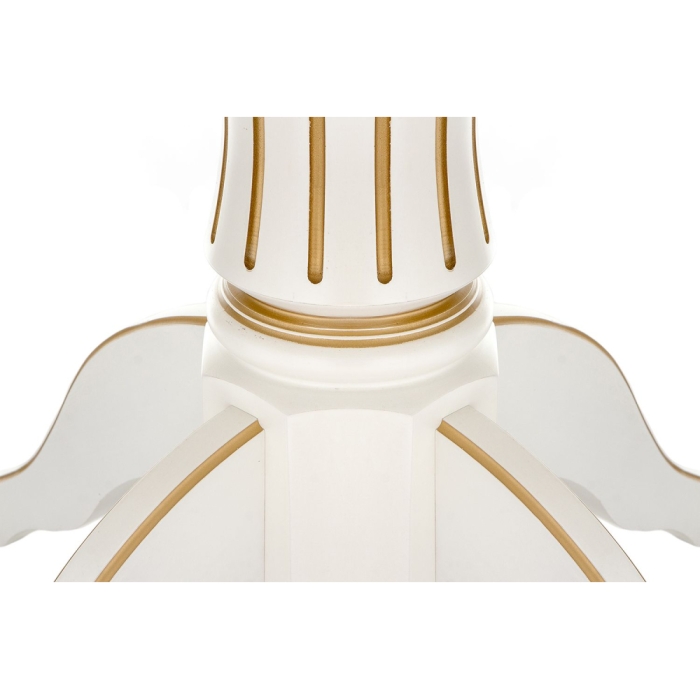 Деревянный стол Павия 90(120)х90х80 молочный с золотой патиной