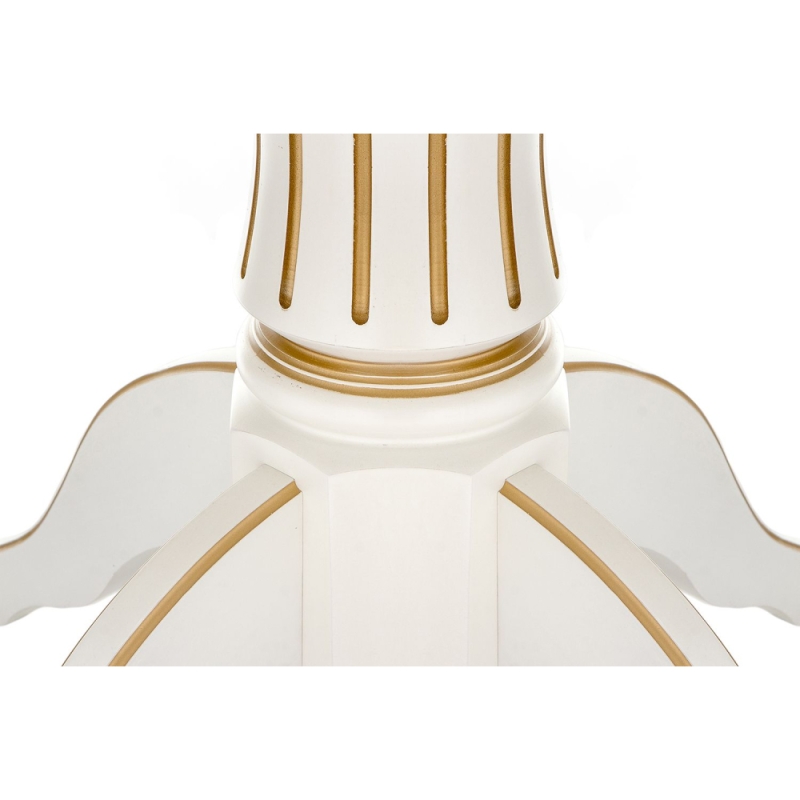 Деревянный стол Павия 90(120)х90х80 молочный с золотой патиной