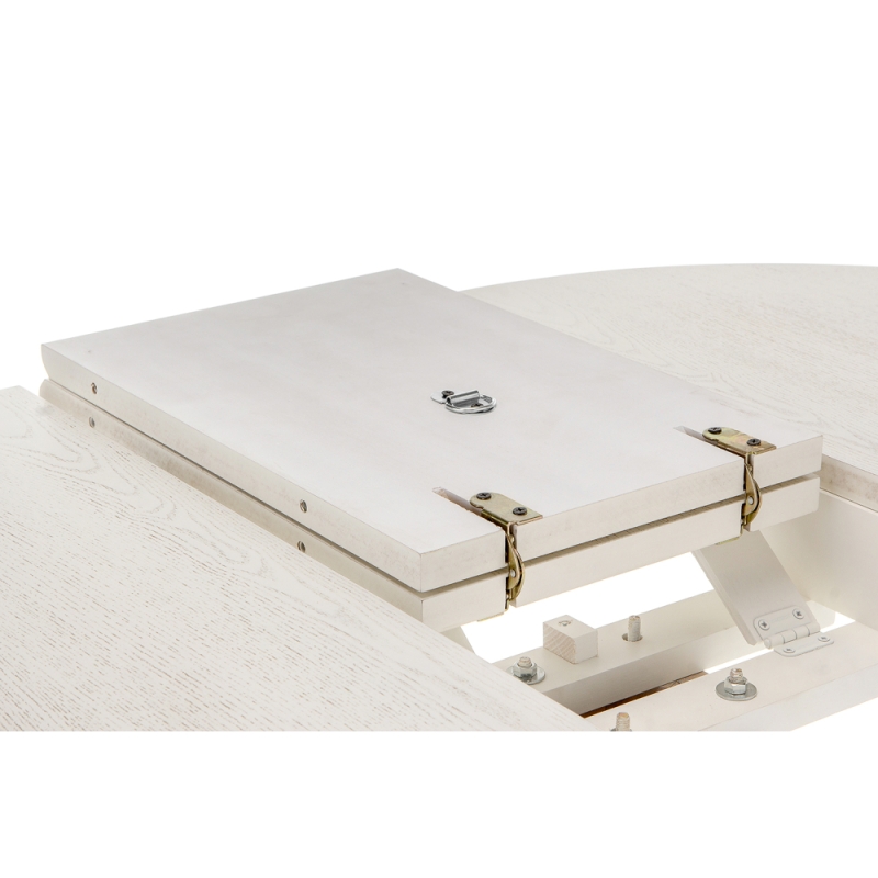 Деревянный стол Павия 90(120)х90х80 молочный с золотой патиной