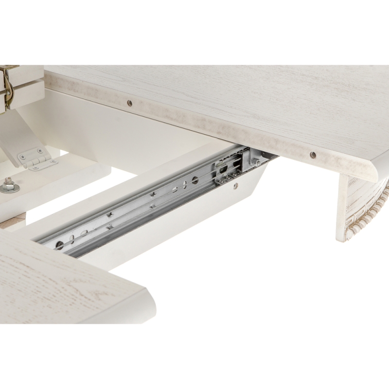 Деревянный стол Павия 90(120)х90х80 молочный с золотой патиной