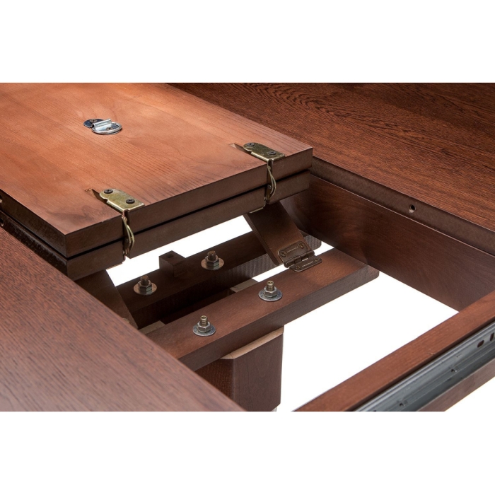 Деревянный стол Павия 90(120)х90х80 орех с коричневой патиной