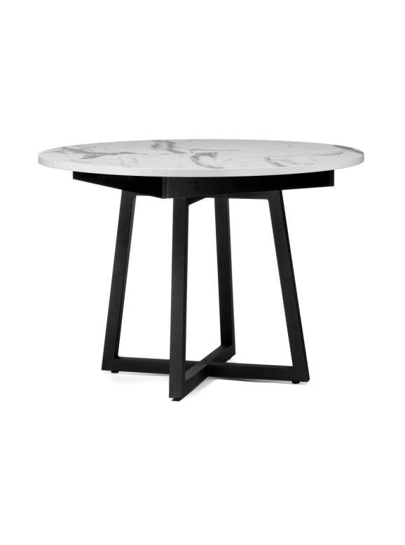 Деревянный стол Регна 100(130)х100х75 черный / белый