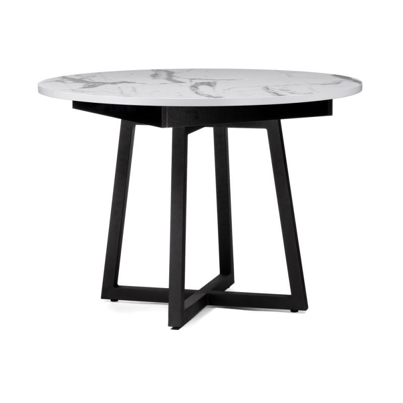 Деревянный стол Регна 100(130)х100х75 черный / белый