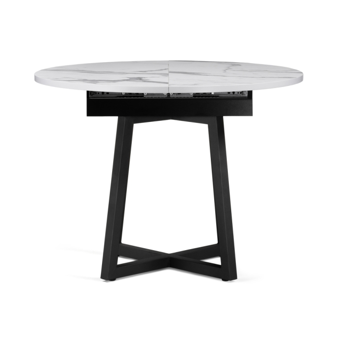 Деревянный стол Регна 100(130)х100х75 черный / белый