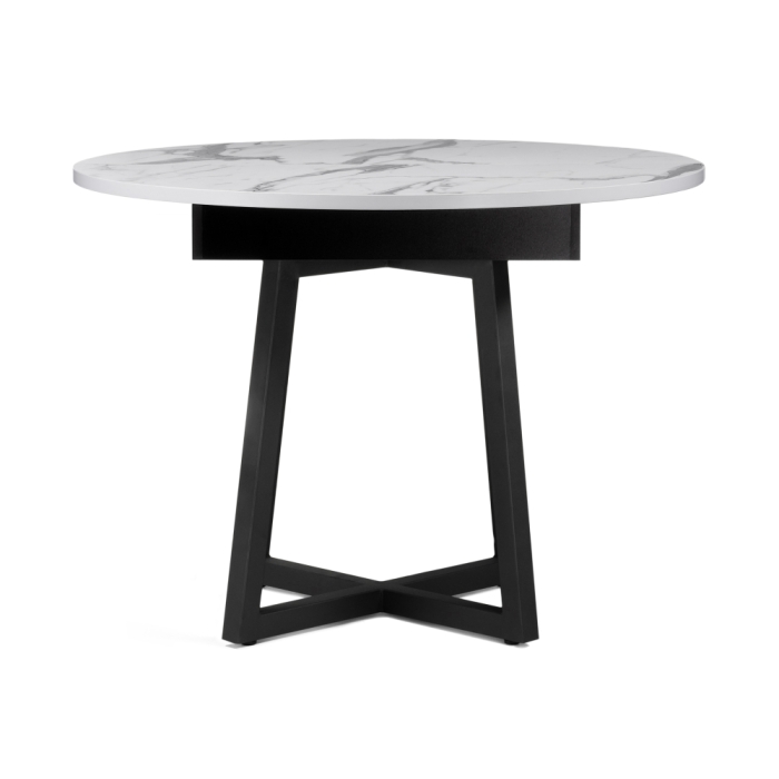 Деревянный стол Регна 100(130)х100х75 черный / белый