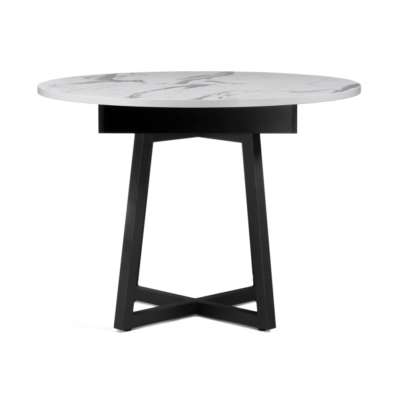 Деревянный стол Регна 100(130)х100х75 черный / белый