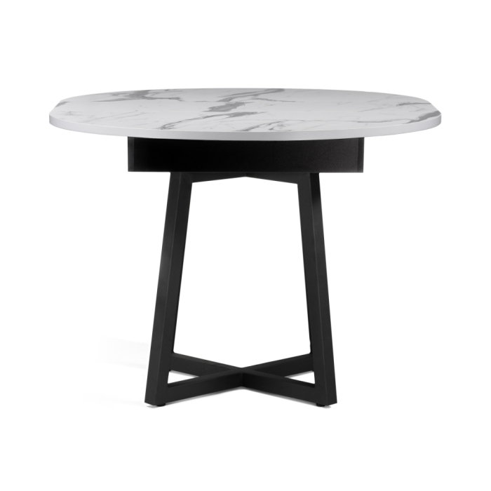 Деревянный стол Регна 100(130)х100х75 черный / белый