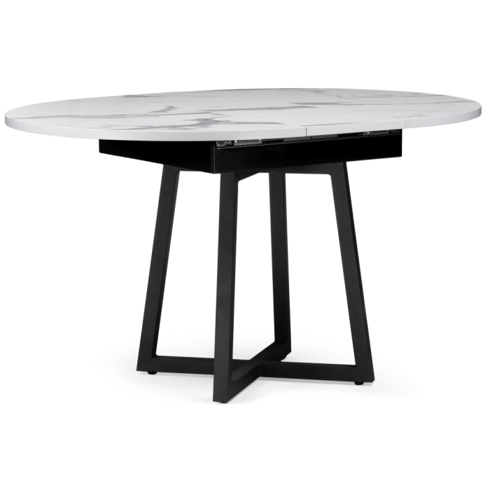 Деревянный стол Регна 100(130)х100х75 черный / белый