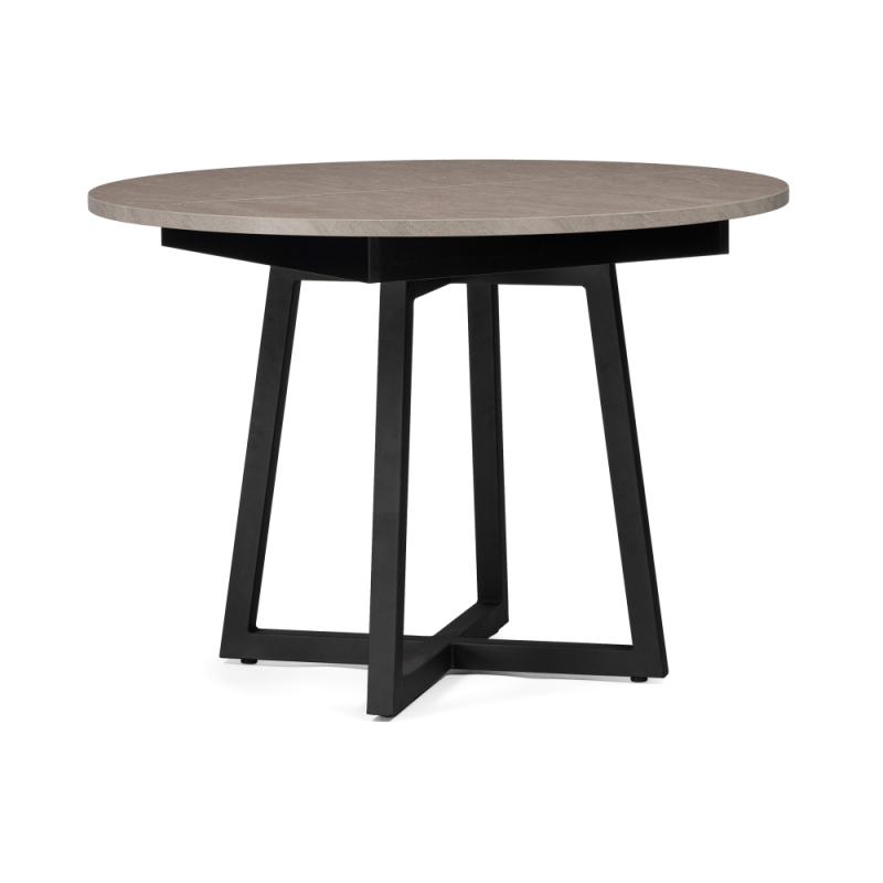 Деревянный стол Регна 100(130)х100х75 черный / бежевый