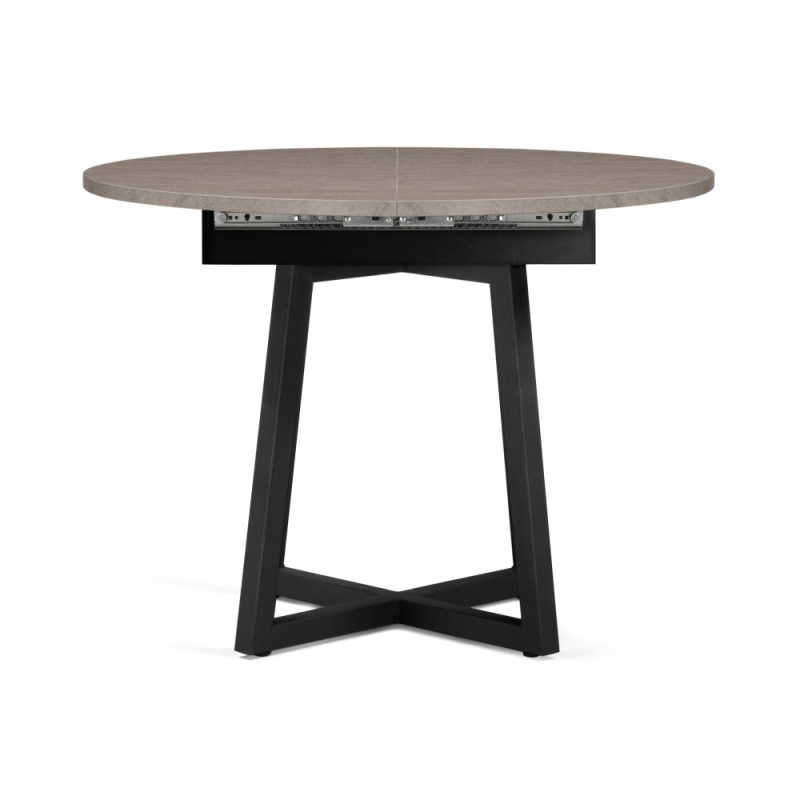 Деревянный стол Регна 100(130)х100х75 черный / бежевый