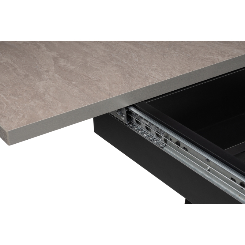 Деревянный стол Регна 100(130)х100х75 черный / бежевый