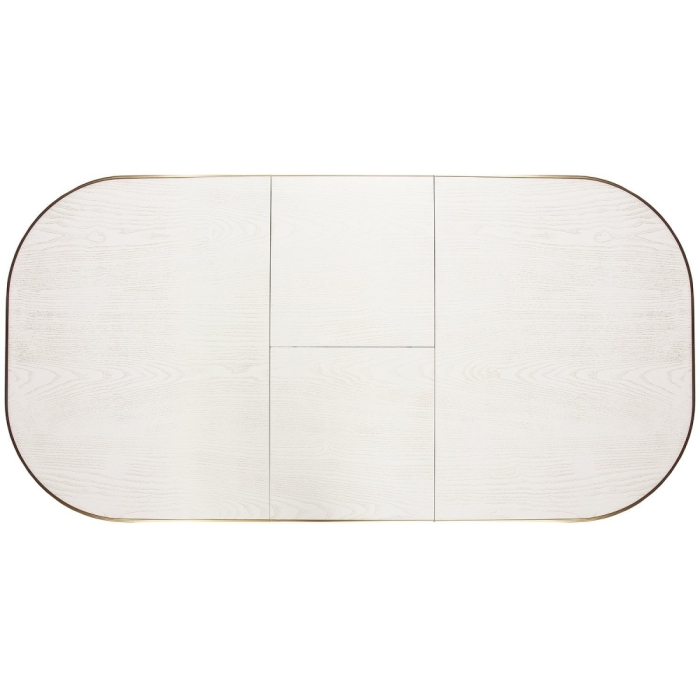 Деревянный стол Romeo 130(170)х85х75 молочный / патина золото