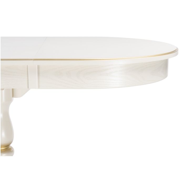 Деревянный стол Сайрус 120(160)х84х76 слоновая кость / золото