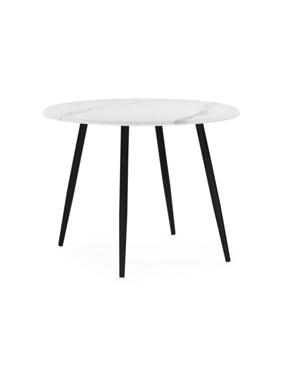 Деревянный стол Абилин 100х76 мрамор белый / черный матовый