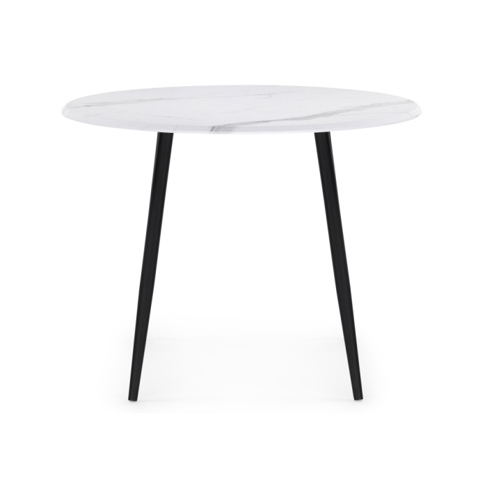 Деревянный стол Абилин 100х76 мрамор белый / черный матовый