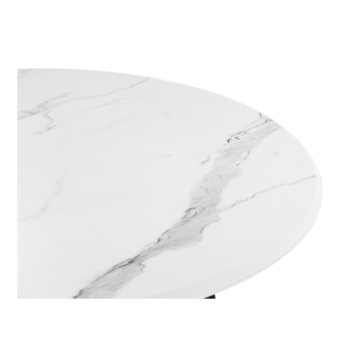 Деревянный стол Абилин 100х76 мрамор белый / черный матовый