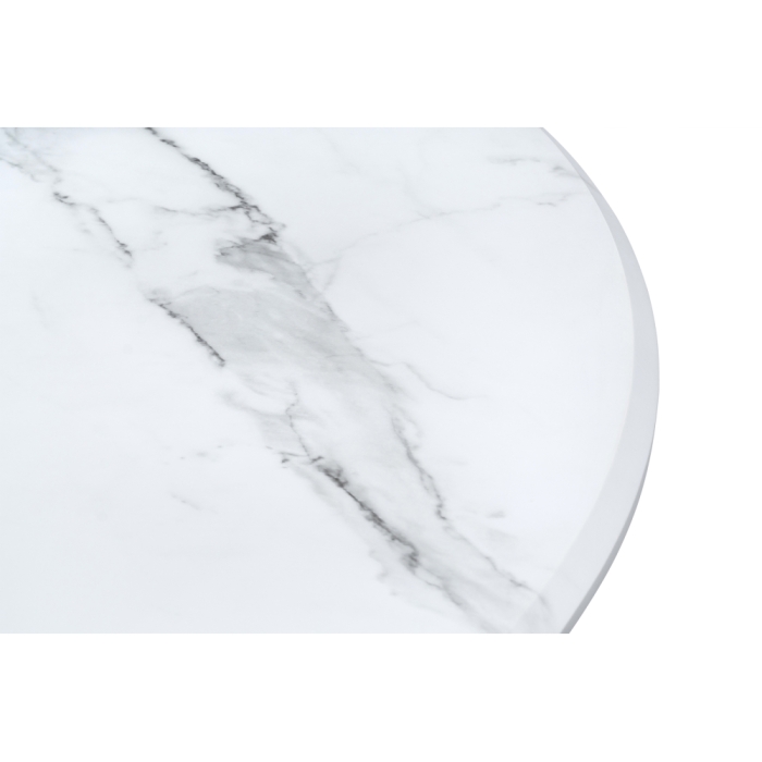 Деревянный стол Абилин 90х76 мрамор белый / черный матовый