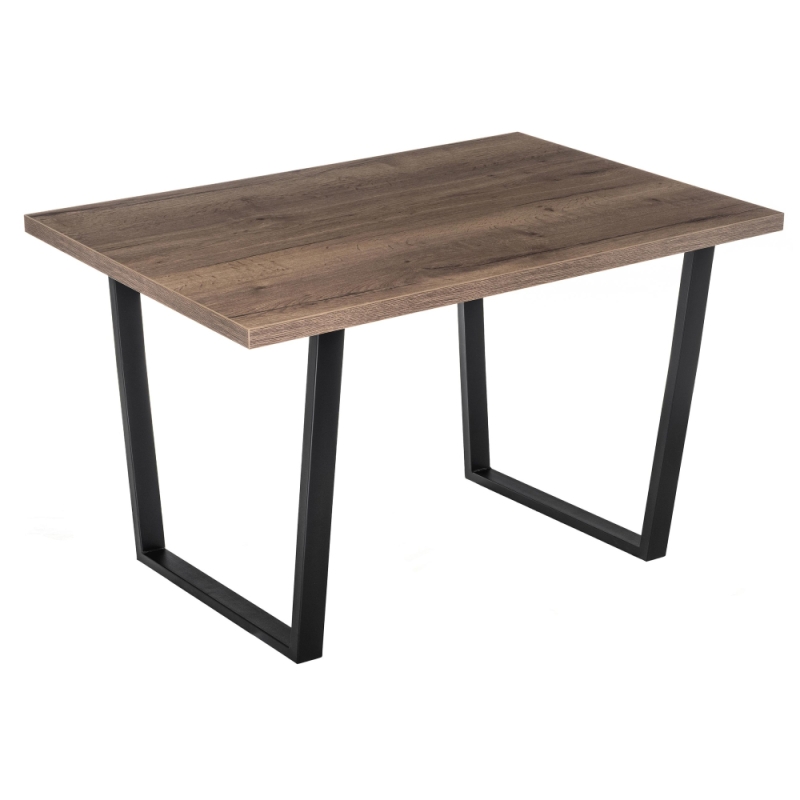 Стол Эльпатия 110х75х75 дуб велингтон / черный матовый