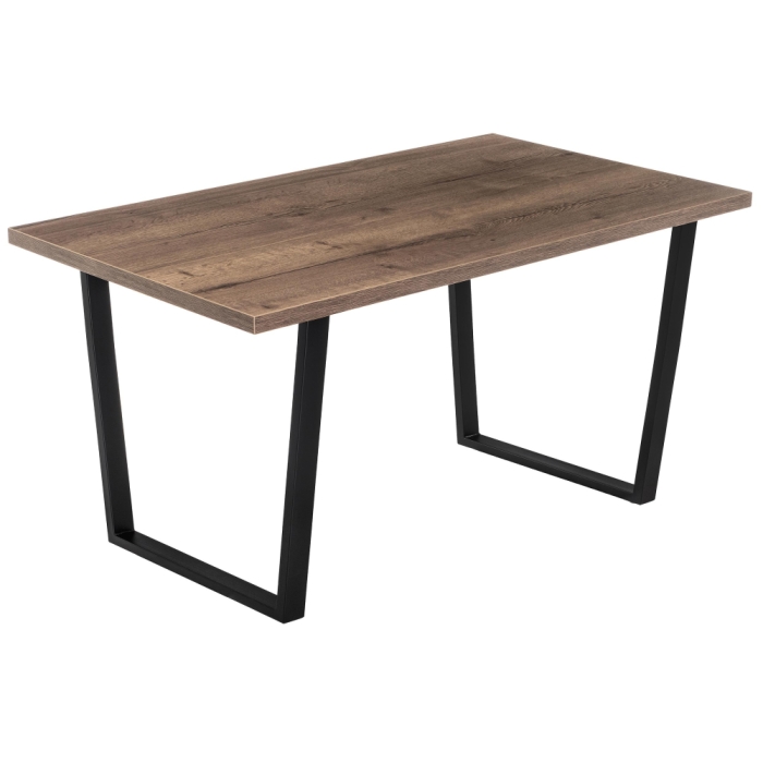 Стол Эльпатия 130х75х75 дуб велингтон / черный матовый