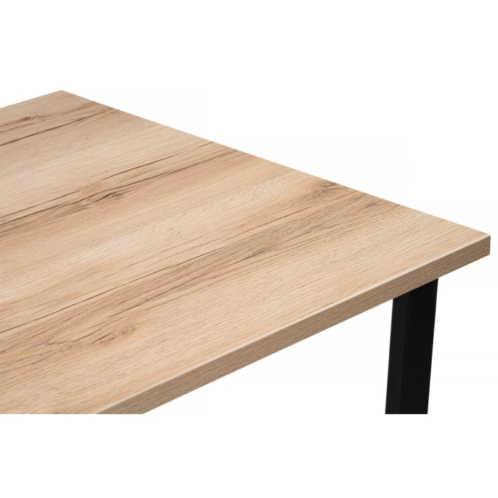 Стол Лота Лофт 120х74х75 25 мм дуб делано светлый / матовый черный