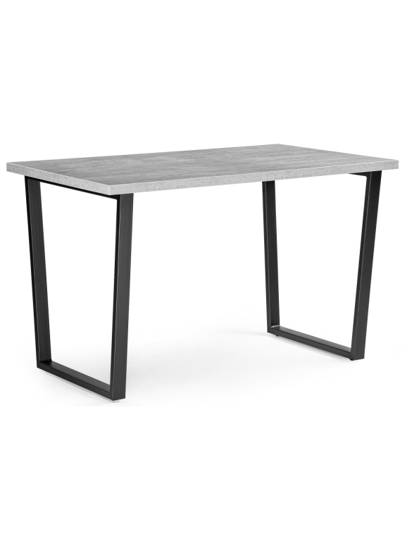 Стол Лота Лофт 140х80х75 25 мм черный матовый / бетон