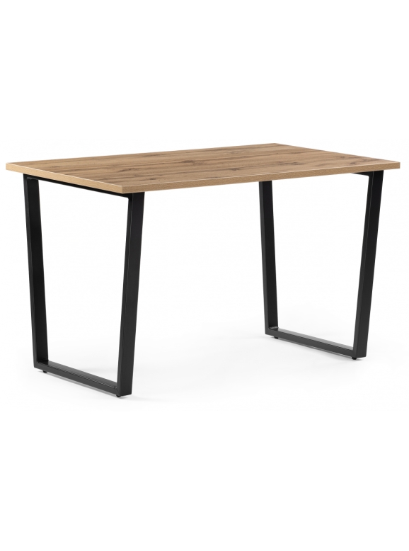 Стол Лота Лофт 140х80х75 25 мм дуб вотан / матовый черный