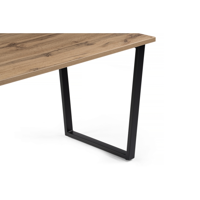 Стол Лота Лофт 140х80х75 25 мм дуб вотан / матовый черный