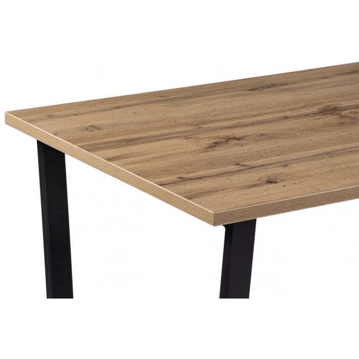 Стол Лота Лофт 140х80х75 25 мм дуб вотан / матовый черный