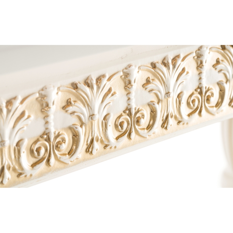 Деревянный стол Морнит 220(320)х110 молочный / золото