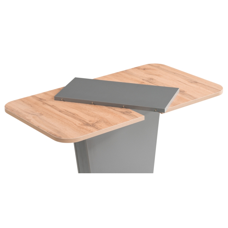 Стол на тумбе Лурвин 110(145)х68х75 дуб вотан / графит