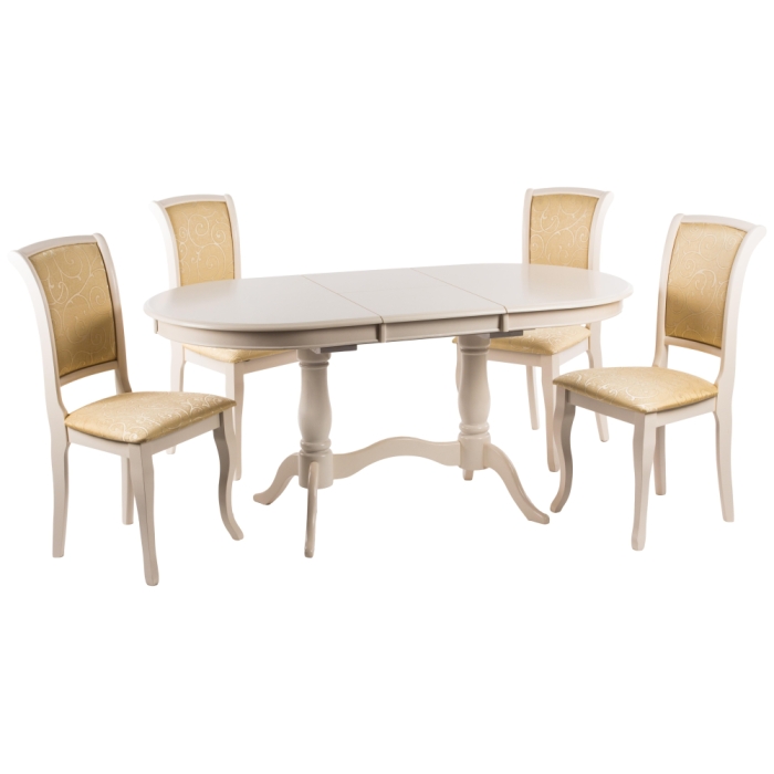 Стол раскладной EV Elva 120(159)х80х75 молочный