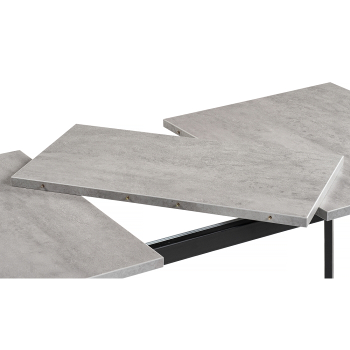 Стол раскладной Колон Лофт 120(160)х75х75 25 мм бетон / матовый черный