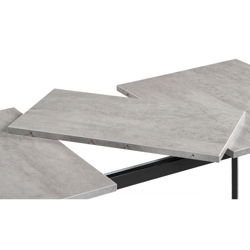 Стол раскладной Колон Лофт 120(160)х75х75 25 мм бетон / матовый черный