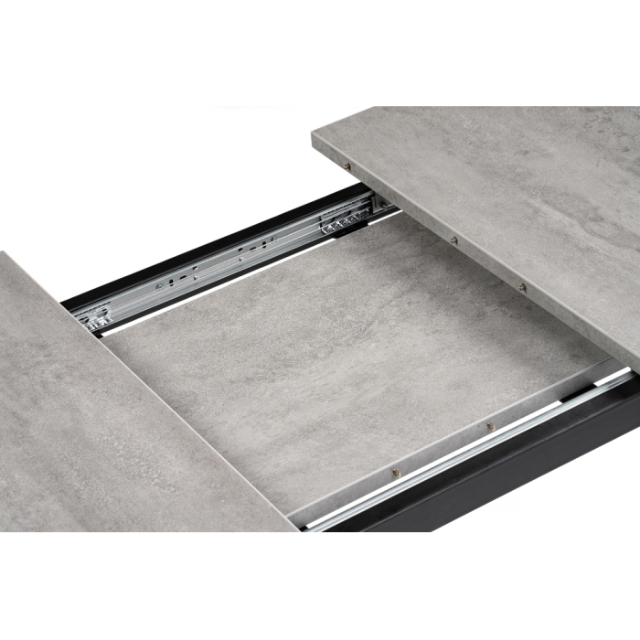 Стол раскладной Колон Лофт 120(160)х75х75 25 мм бетон / матовый черный