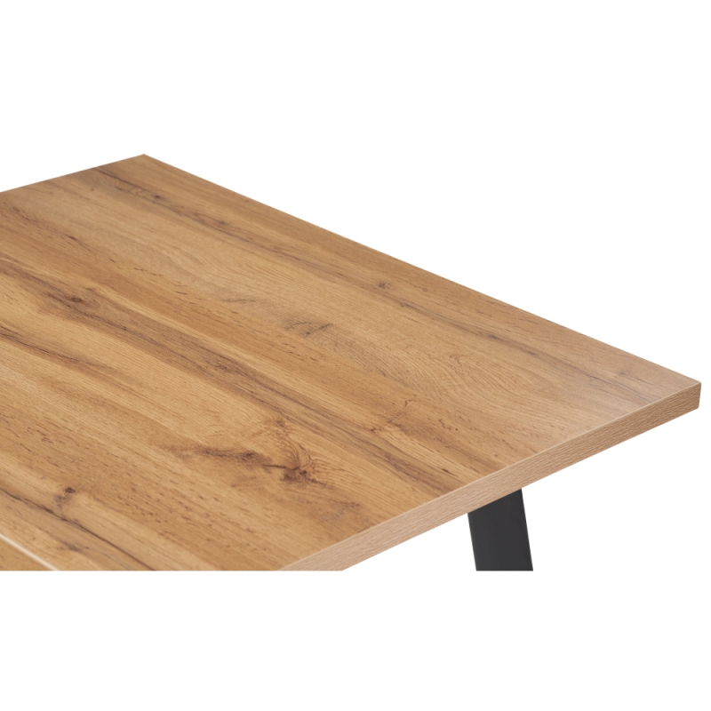 Стол раскладной Колон Лофт 120(160)х75х75 25 мм дуб вотан / матовый черный