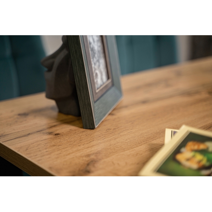 Стол раскладной Колон Лофт 120(160)х75х75 25 мм дуб вотан / матовый черный