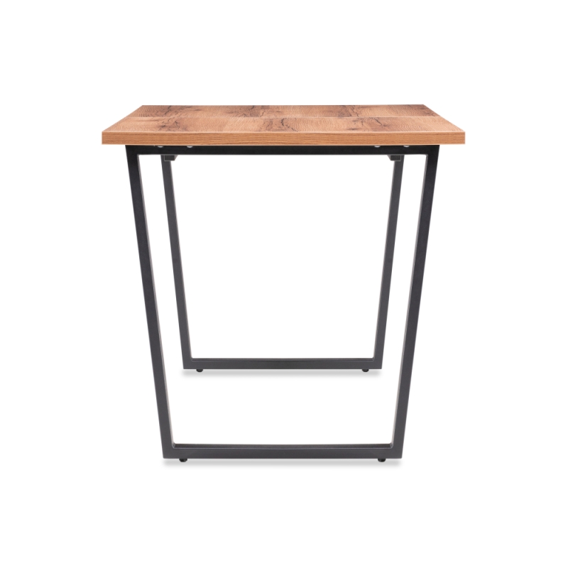 Стол раскладной Лота Лофт 140(180)х80х74 25 мм дуб делано темный / матовый черный