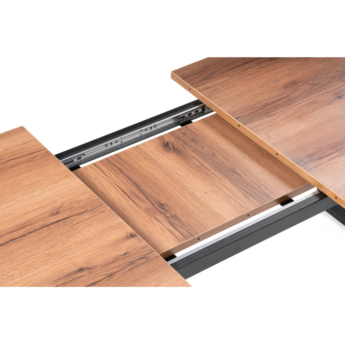 Стол раскладной Лота Лофт 140(180)х80х74 25 мм дуб делано темный / матовый черный