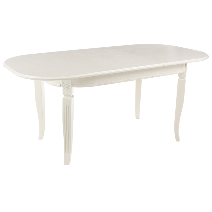 Стол Romeo 130(170)х85х75 без патины / молочный