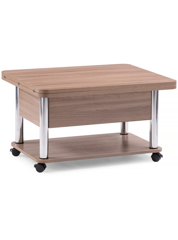 Стол-трансформер Виват 86(172)х72х50(74) темный шимо / хром