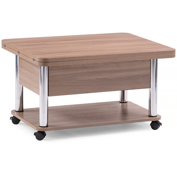 Стол-трансформер Виват 86(172)х72х50(74) темный шимо / хром