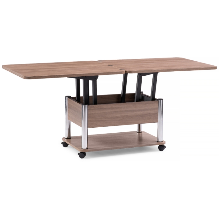 Стол-трансформер Виват 86(172)х72х50(74) темный шимо / хром