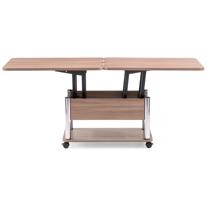 Стол-трансформер Виват 86(172)х72х50(74) темный шимо / хром